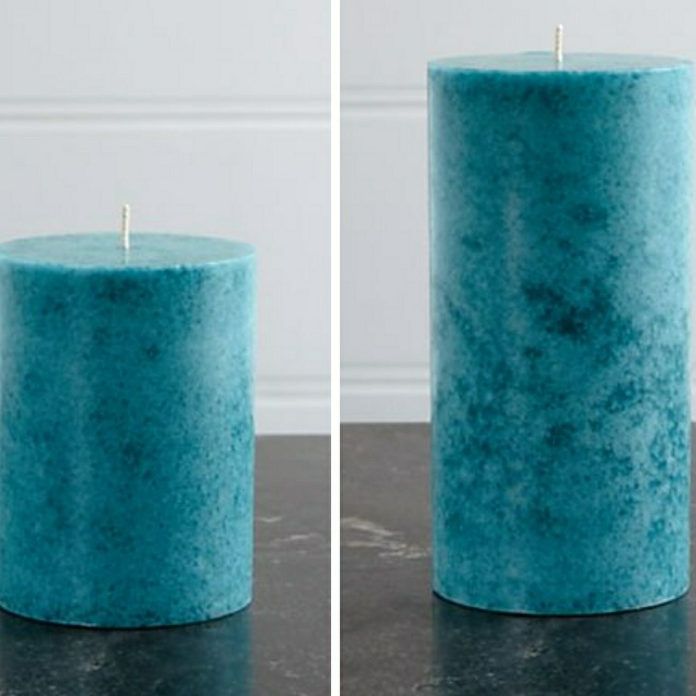 Crate&Barrel Aqua Scented Pillar Candles